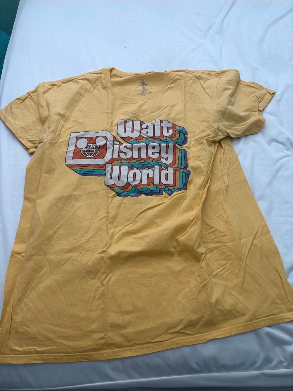 Walt Disney World Retro Logo Yellow Tee NWOT